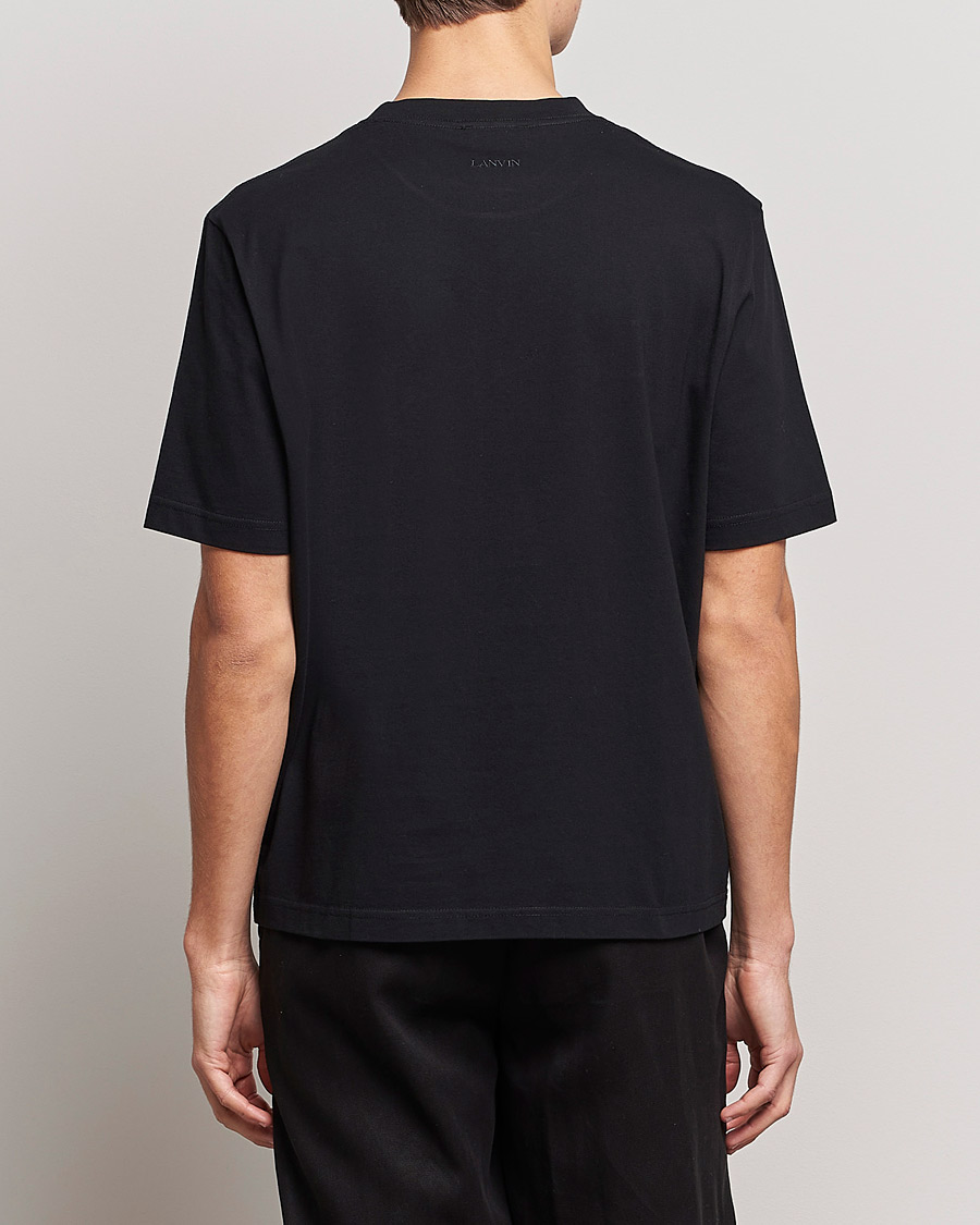 Herre | T-Shirts | Lanvin | Embroidered Tonal Logo T-Shirt Black