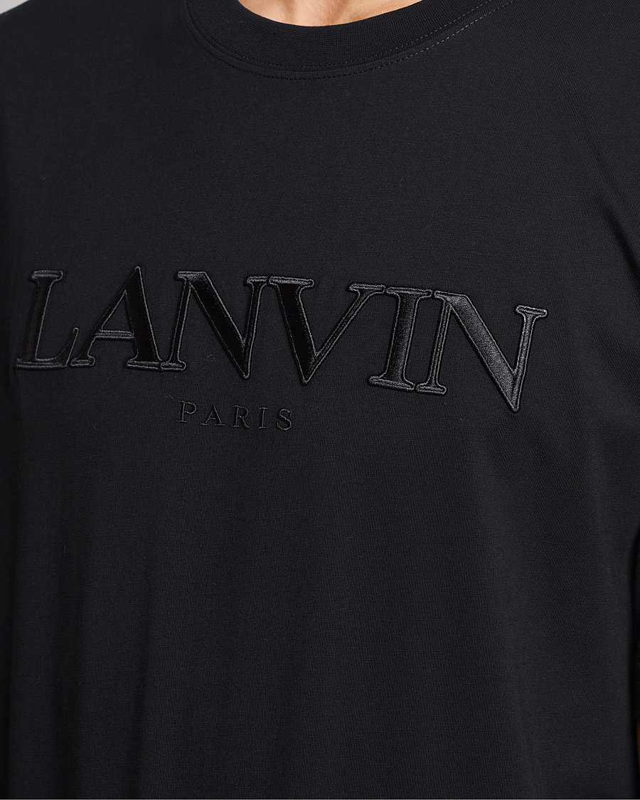 Herre | T-Shirts | Lanvin | Embroidered Tonal Logo T-Shirt Black