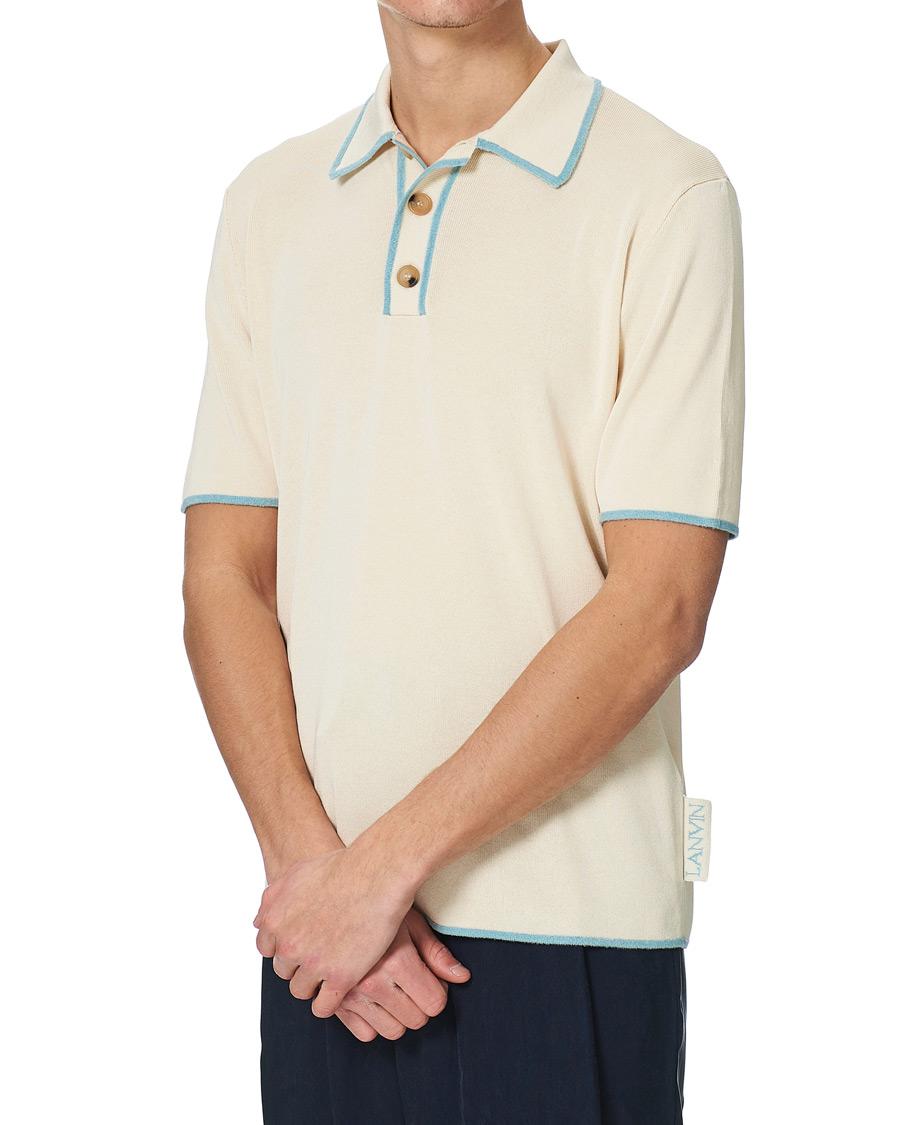 Herre | Polotrøjer | Lanvin | Knitted Short Sleeve Polo Ecru