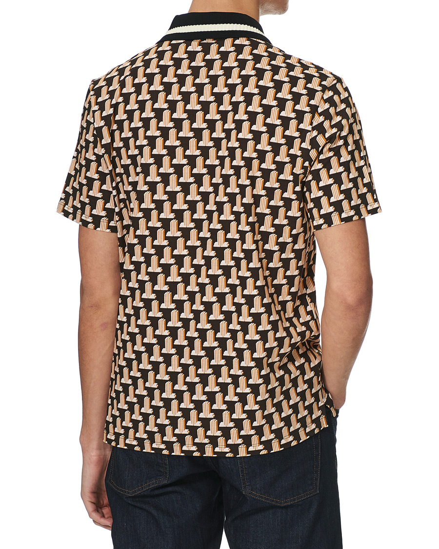Herre | Polotrøjer | Lanvin | Knitted Jacquard Short Sleeve Polo Brown/Ecru
