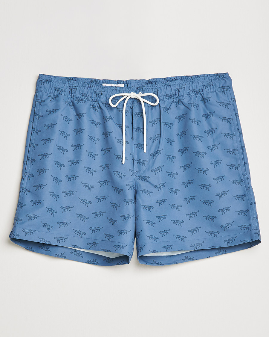 Herre | Badebukser | Tiger of Sweden | Sjo Printed Swim Shorts Blue