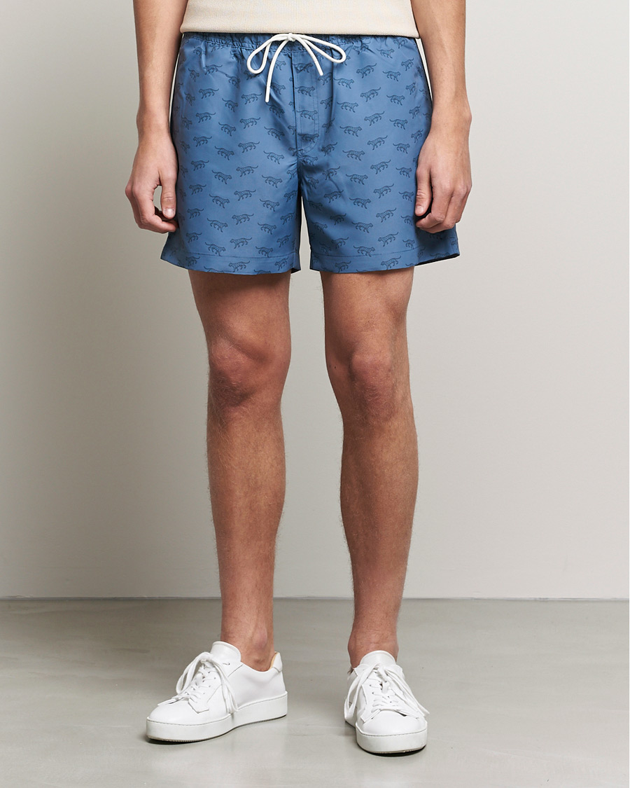 Herre | Badebukser | Tiger of Sweden | Sjo Printed Swim Shorts Blue