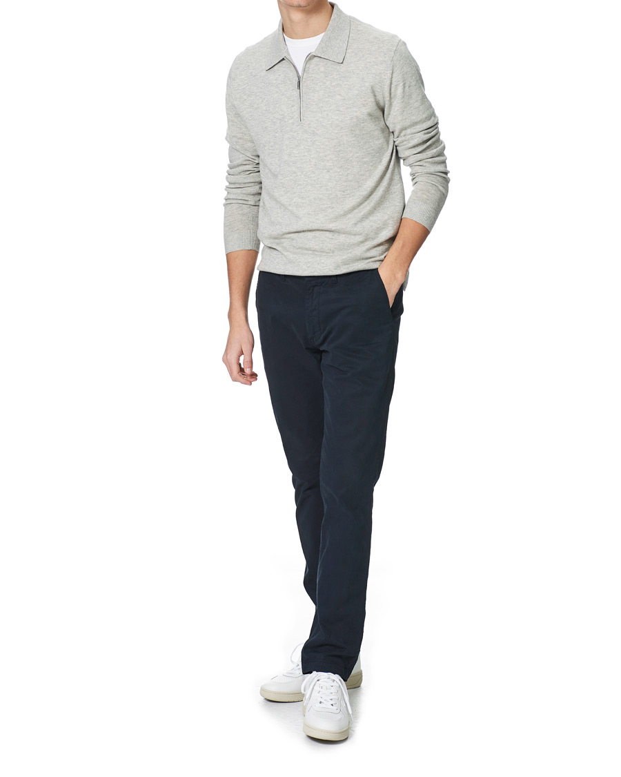 Herre | Trøjer | Tiger of Sweden | Orbit Merino Wool Half Zip Med Grey Mel