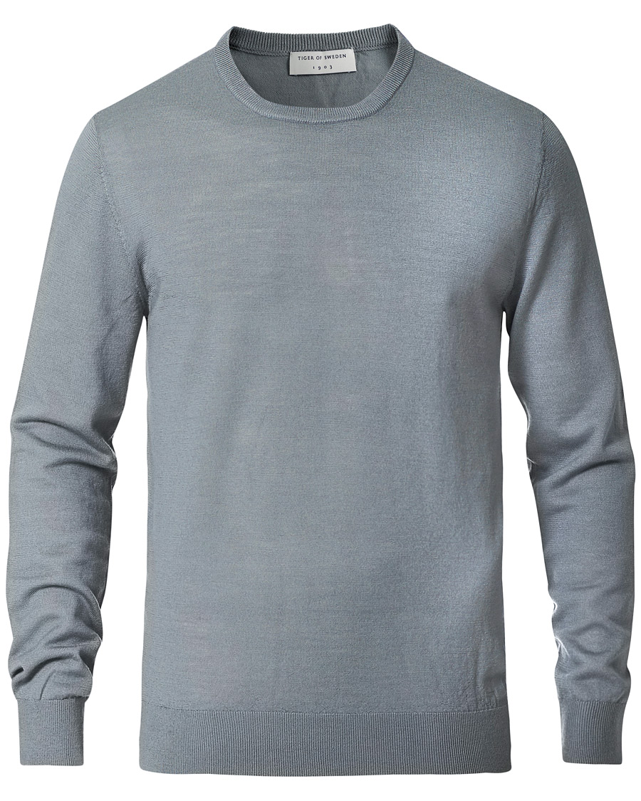 Herre | Trøjer | Tiger of Sweden | Nichols Extra Fine Merino Crew Neck Steel Grey