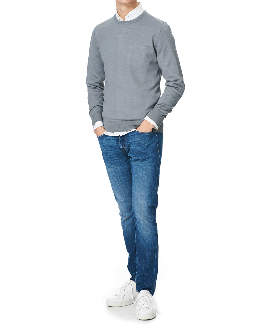 Herre | Trøjer | Tiger of Sweden | Nichols Extra Fine Merino Crew Neck Steel Grey