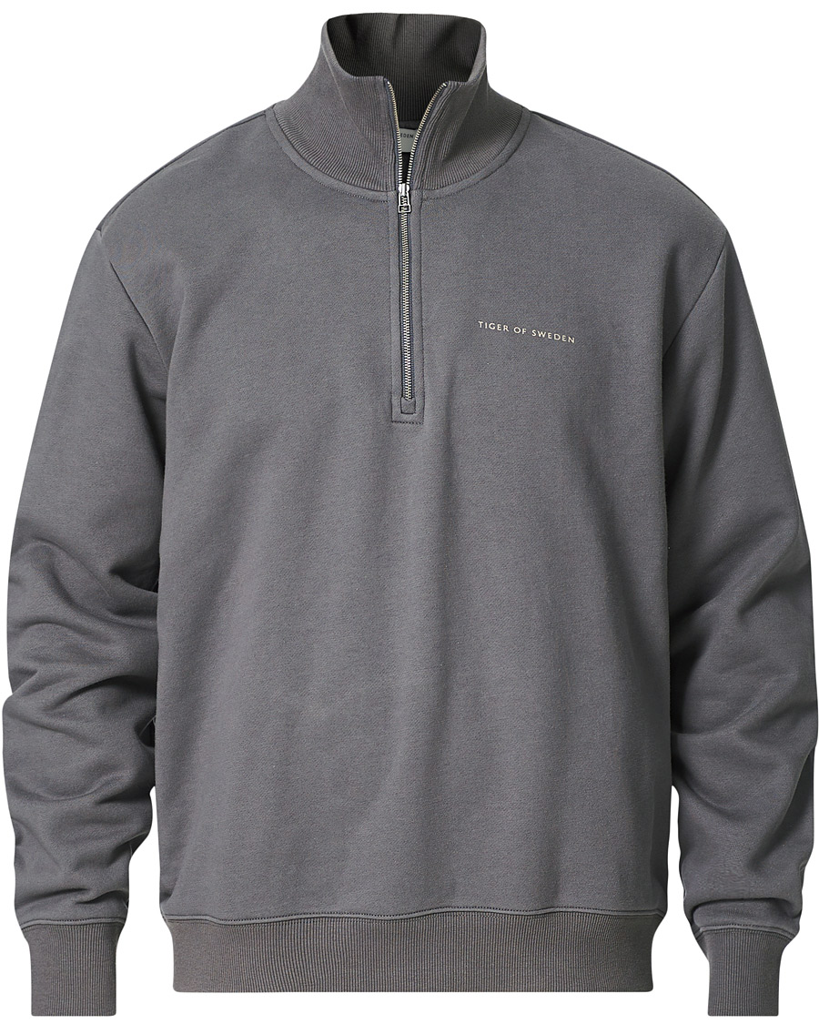 Herre | Trøjer | Tiger of Sweden | Marlon Half Zip Sweater Stone Grey