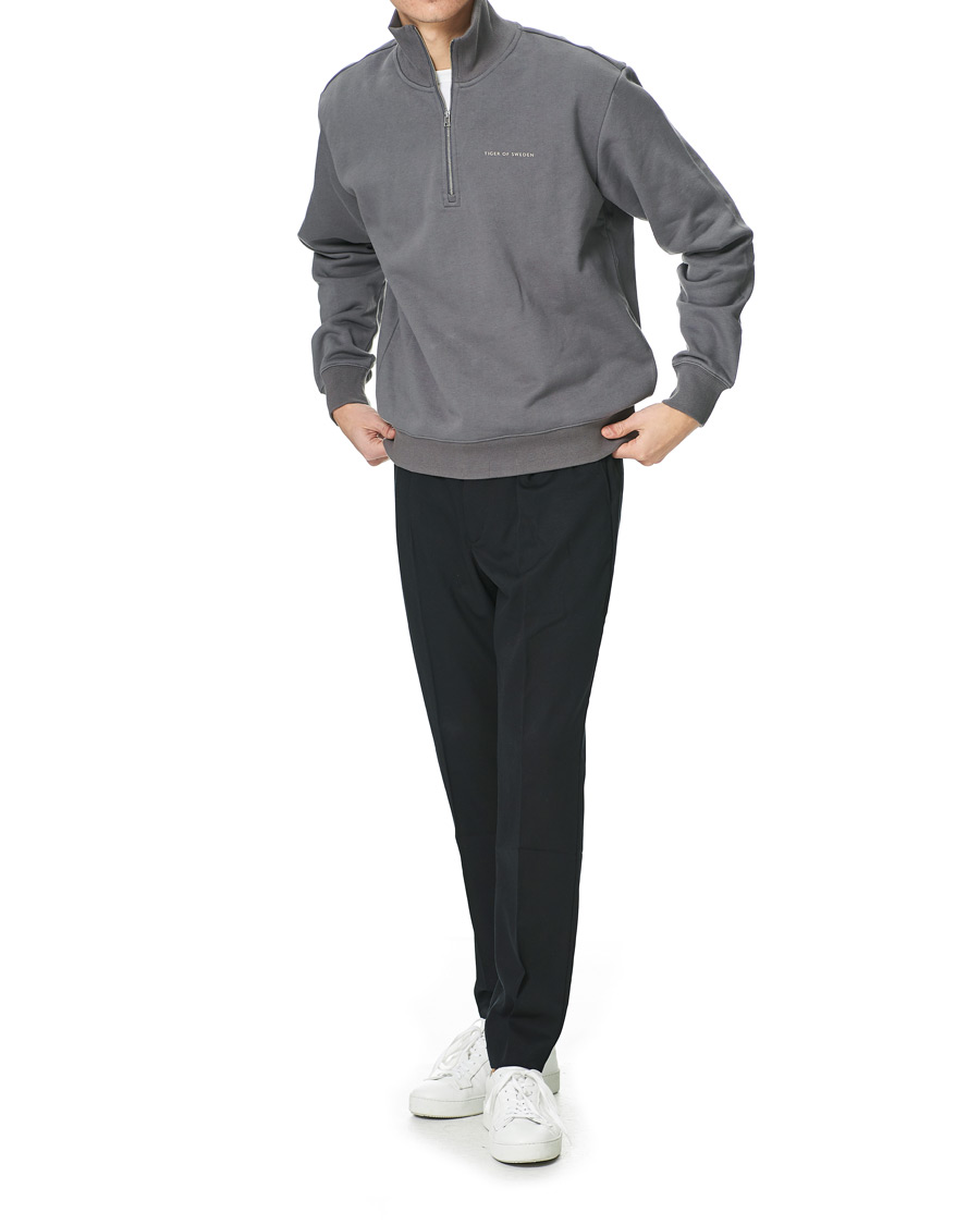 Herre | Trøjer | Tiger of Sweden | Marlon Half Zip Sweater Stone Grey