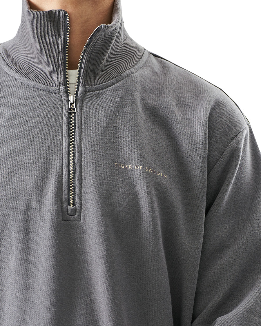 Herre | Trøjer | Tiger of Sweden | Marlon Half Zip Sweater Stone Grey