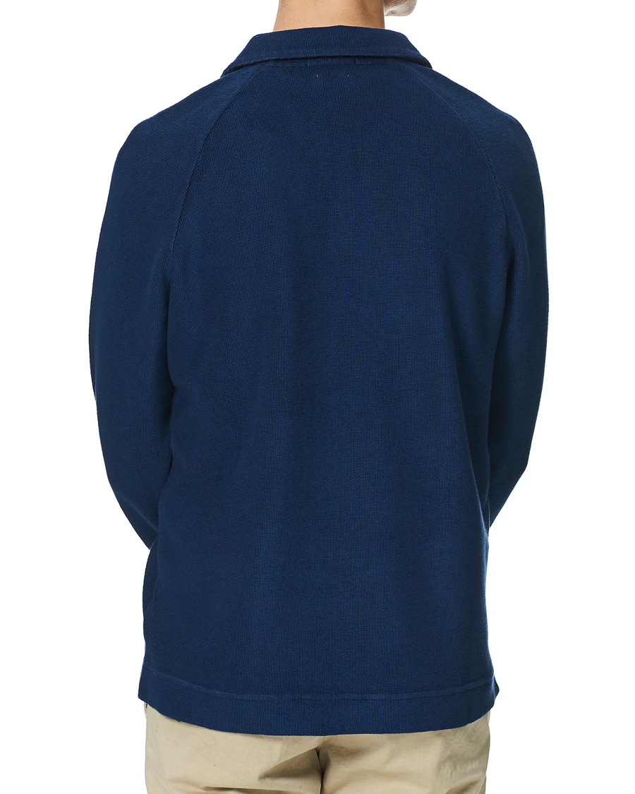 Herre | Trøjer | Massimo Alba | Japanese Terry Long Sleeve Polo Navy