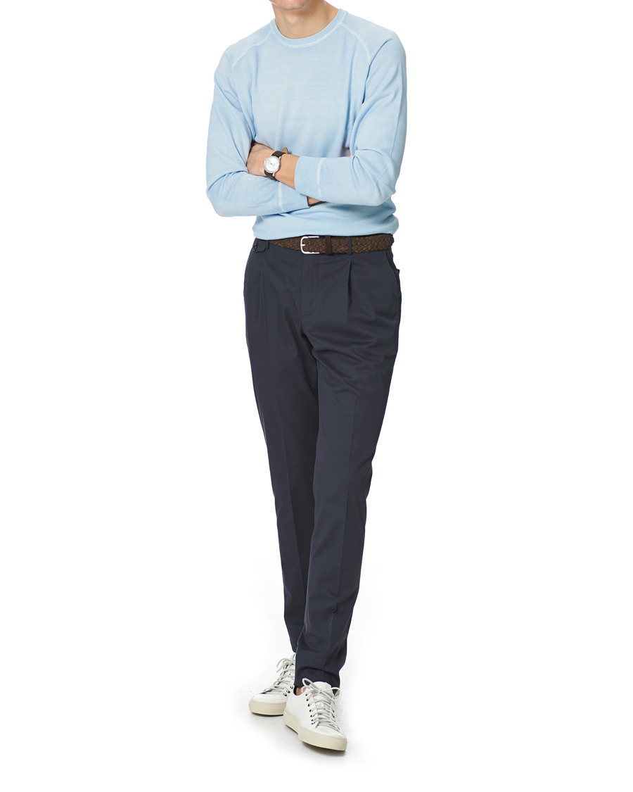 Herre | Trøjer | Massimo Alba | Sport Cashmere/Cotton Crew Neck Ice Blue