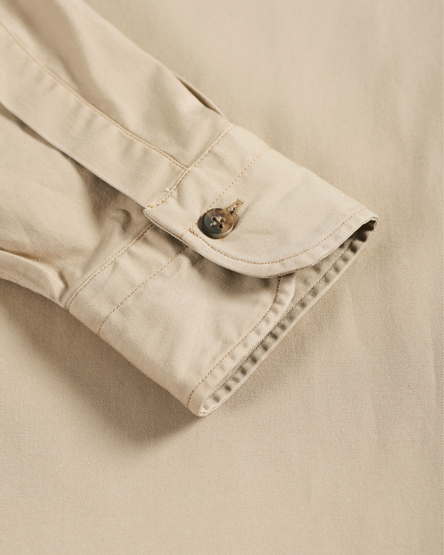 Herre | Skjorter | Mazzarelli | Texana Cotton Overshirt Beige