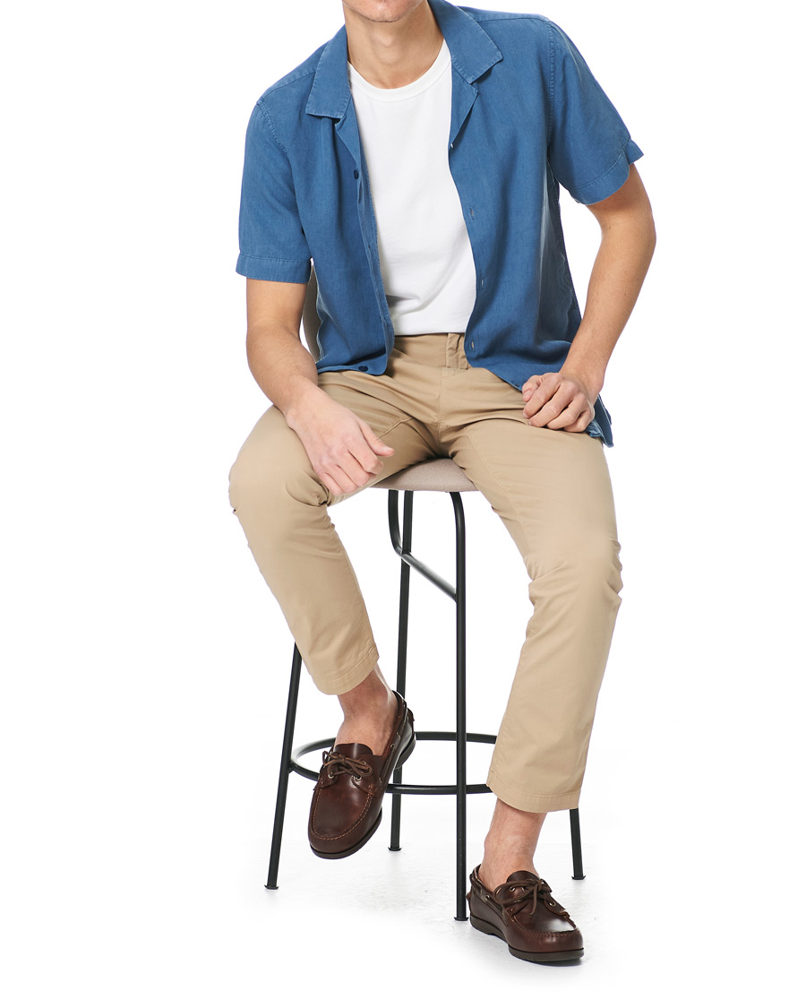 Herre | Skjorter | NN07 | Miyagi Resort Collar Short Sleeve Shirt Washed Blue