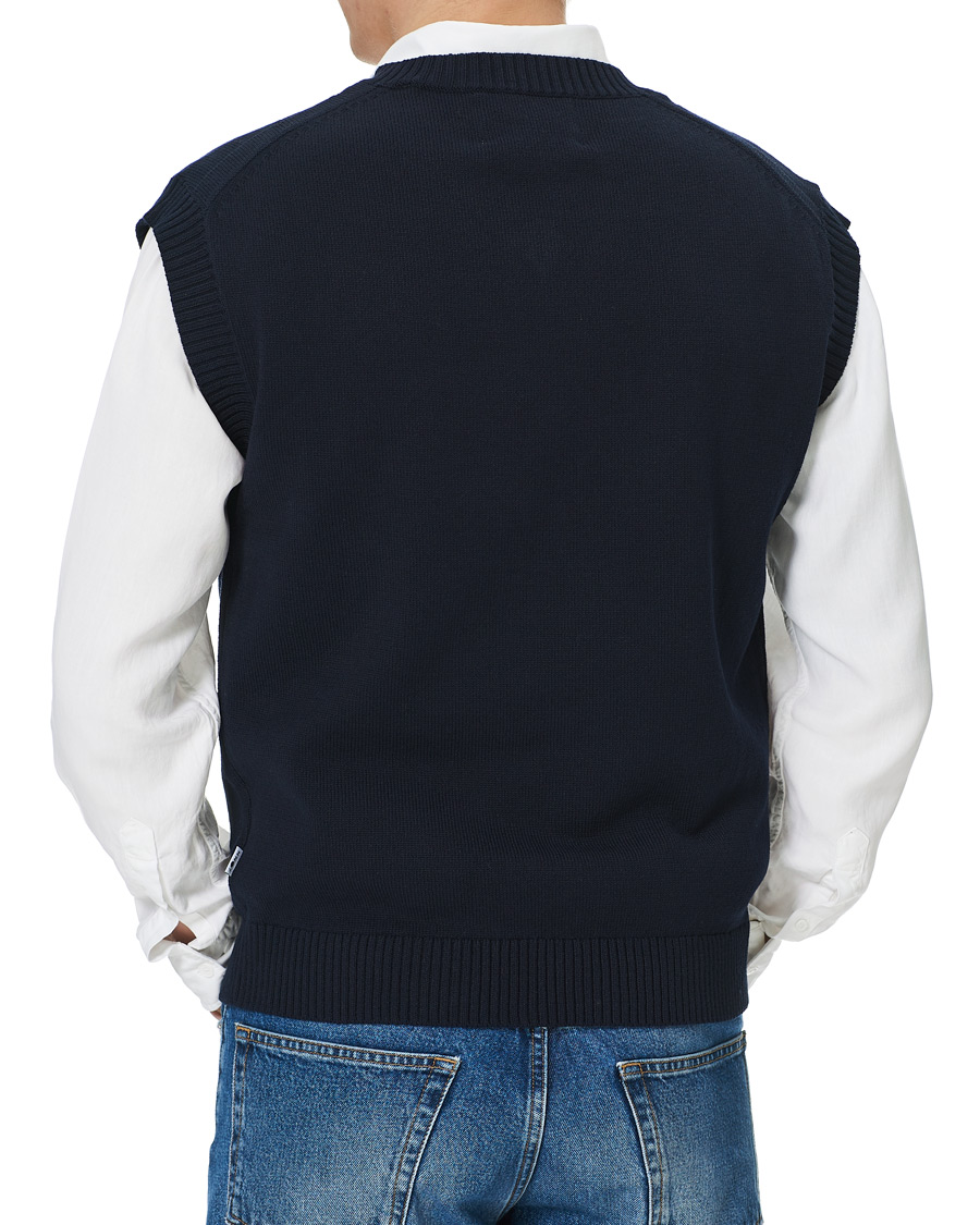 Herre | Trøjer | NN07 | Cotton Knitted V-Neck Vest Navy