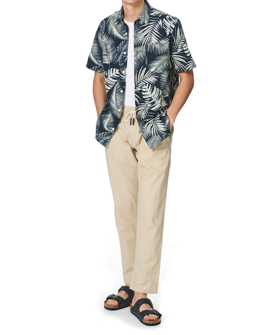 Herre | Skjorter | NN07 | Errico Printed Short Sleeve Shirt Blue