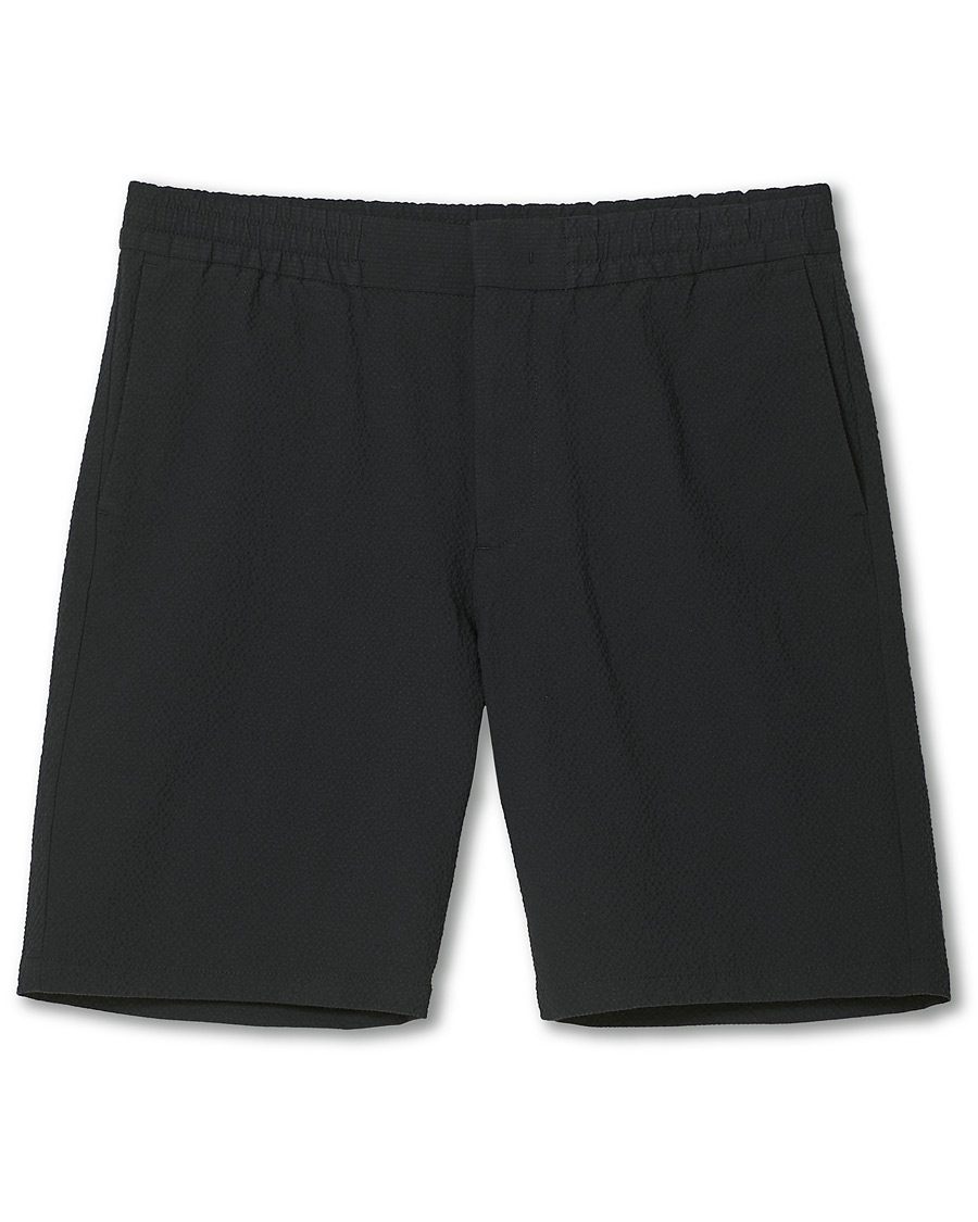 Herre | Shorts | NN07 | Foss Seersucker Drawstring Shorts Black