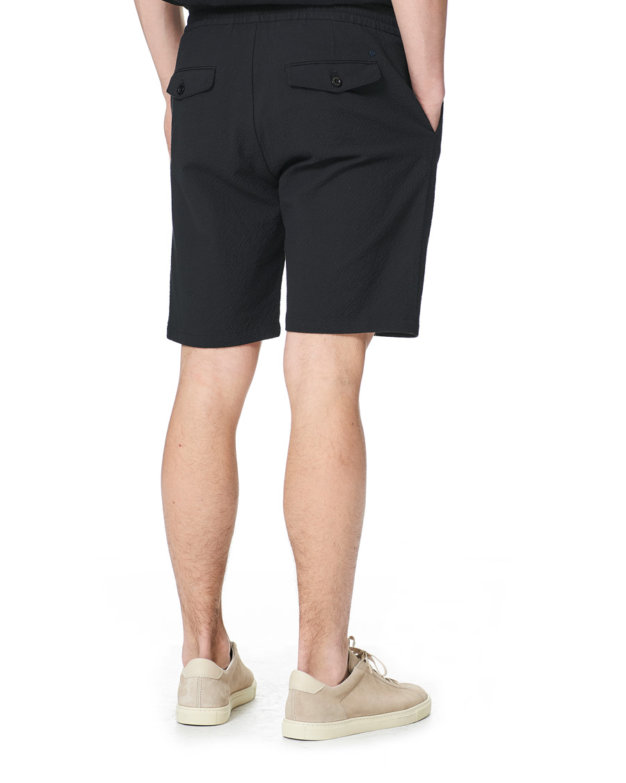 Herre | Shorts | NN07 | Foss Seersucker Drawstring Shorts Black
