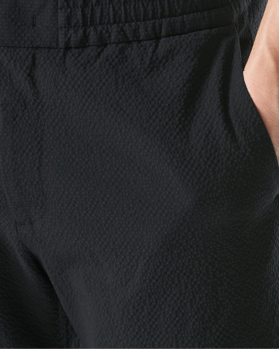 Herre | Shorts | NN07 | Foss Seersucker Drawstring Shorts Black