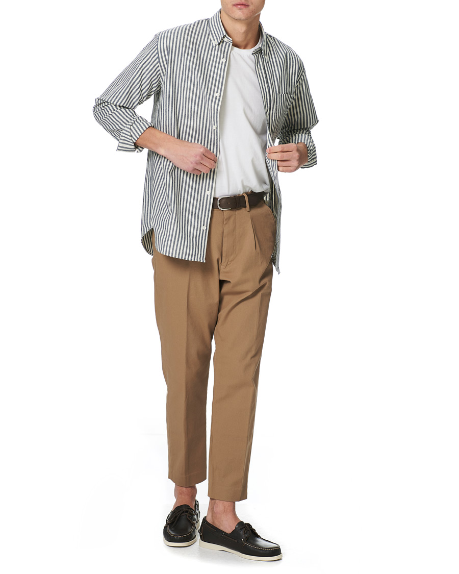 Herre | Skjorter | NN07 | Levon Button Down Seersucker Shirt Blue/White