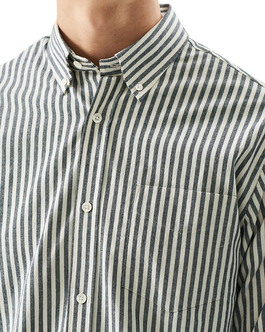 Herre | Skjorter | NN07 | Levon Button Down Seersucker Shirt Blue/White