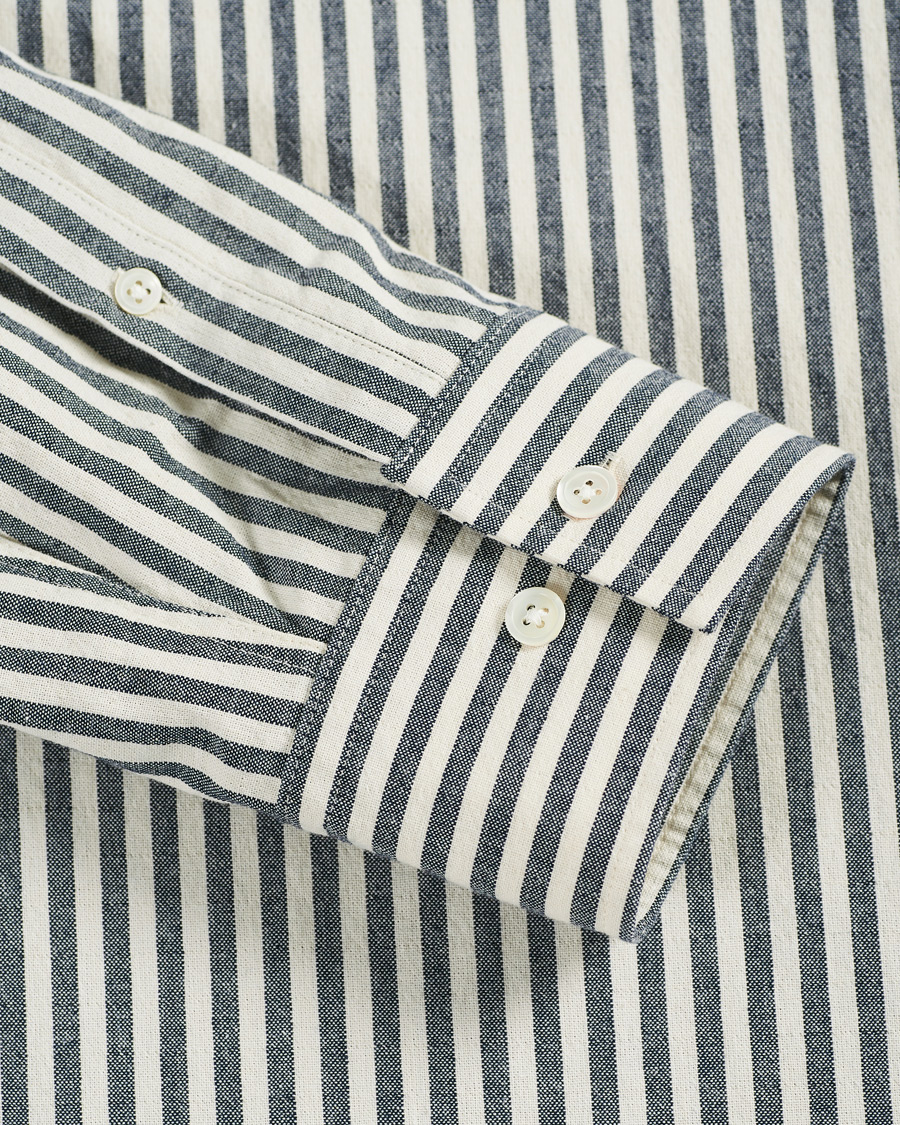 Herre | Skjorter | NN07 | Levon Button Down Seersucker Shirt Blue/White