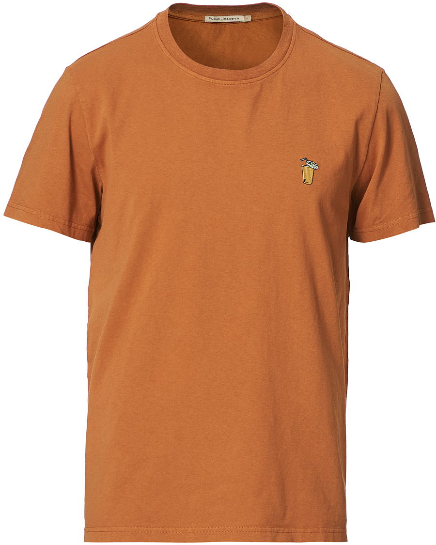 Herre | T-Shirts | Nudie Jeans | Roy Drink Crew Neck Tee Burnt Orange
