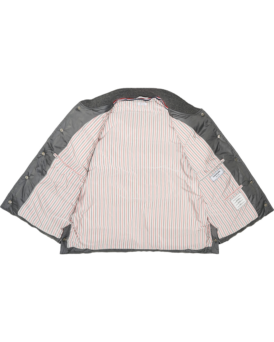 Herre | Jakker | Thom Browne | 4 Bar Snap Front Down Vest Light Grey