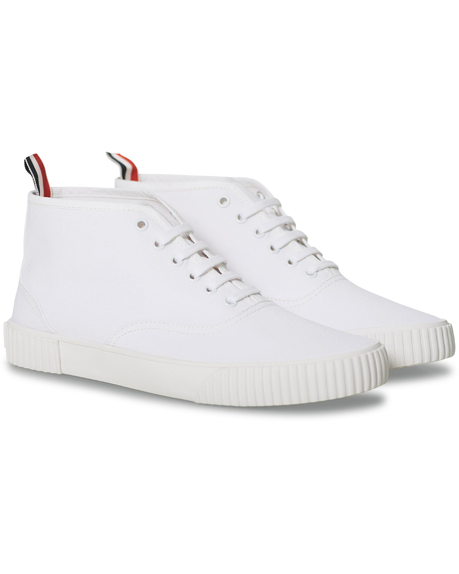 Herre | Thom Browne Mid-Top Heritage Trainers White | Thom Browne | Mid-Top Heritage Trainers White