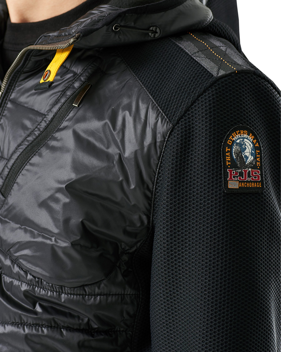 Herre | Trøjer | Parajumpers | Nolan Mesh Hooded Hybrid Black