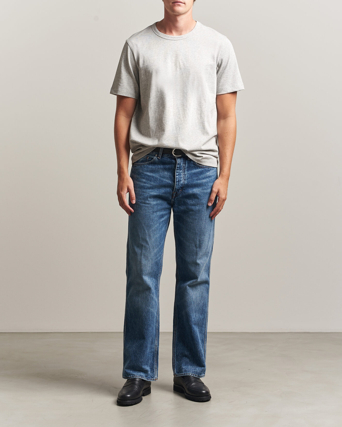 Herre | T-Shirts | A Day's March | Heavyweight T-Shirt Grey Melange