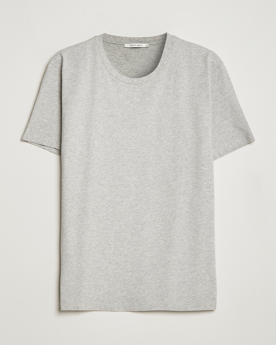 Herre | T-Shirts | A Day's March | Classic Fit Tee Grey Melange