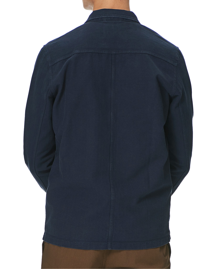 Herre | Skjorter | A Day's March | Original Herringbone Overshirt Navy