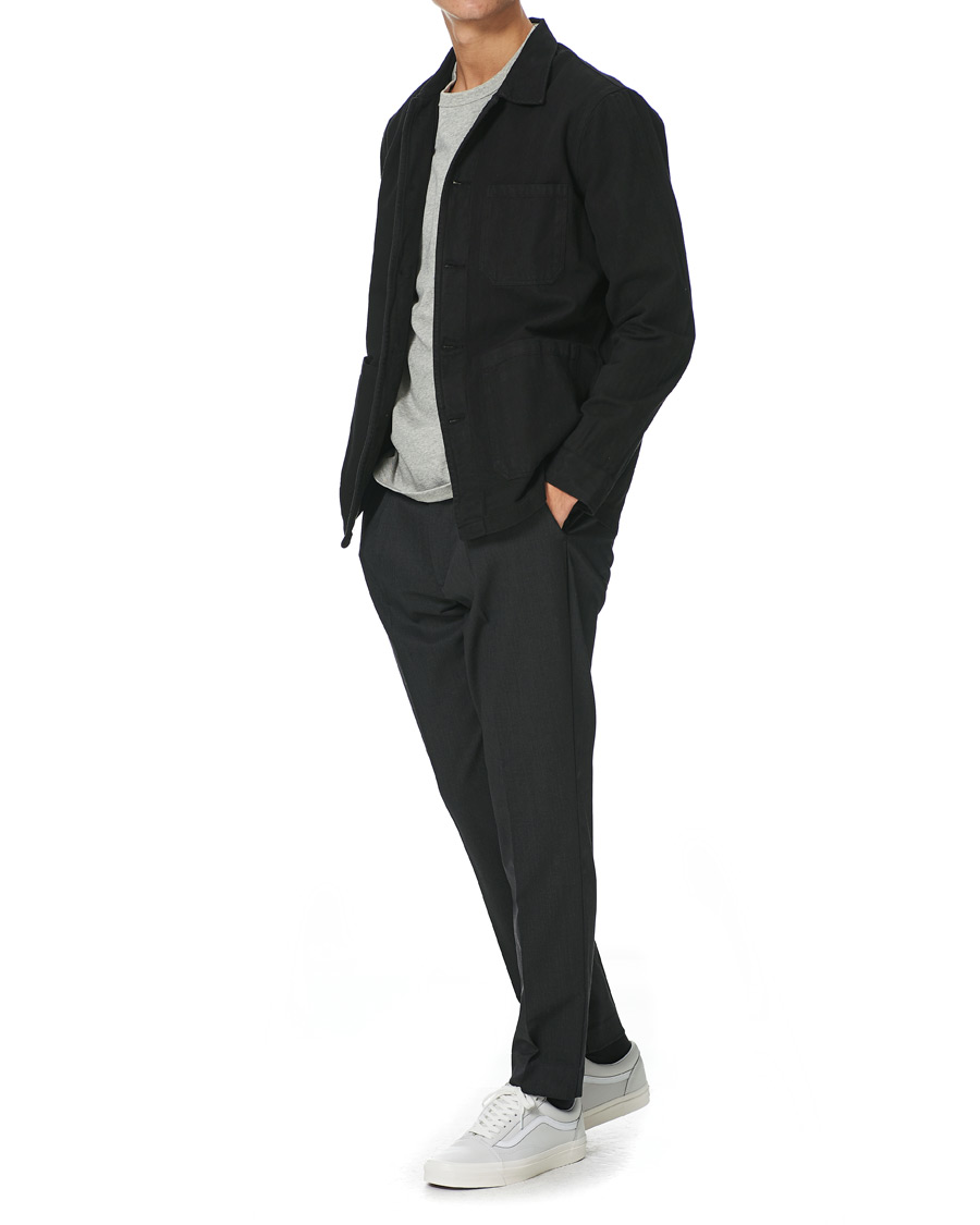 Herre | Skjorter | A Day's March | Original Herringbone Overshirt Black