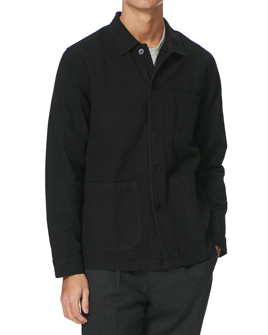 Herre | Skjorter | A Day's March | Original Herringbone Overshirt Black