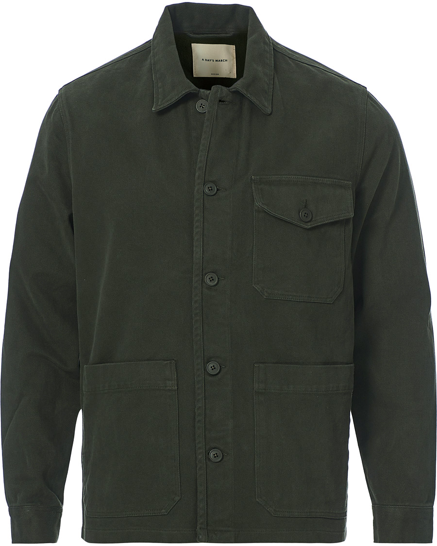 Herre | An overshirt occasion | A Day's March | Sturdy Twill Patch Pocket Overshirt Forest