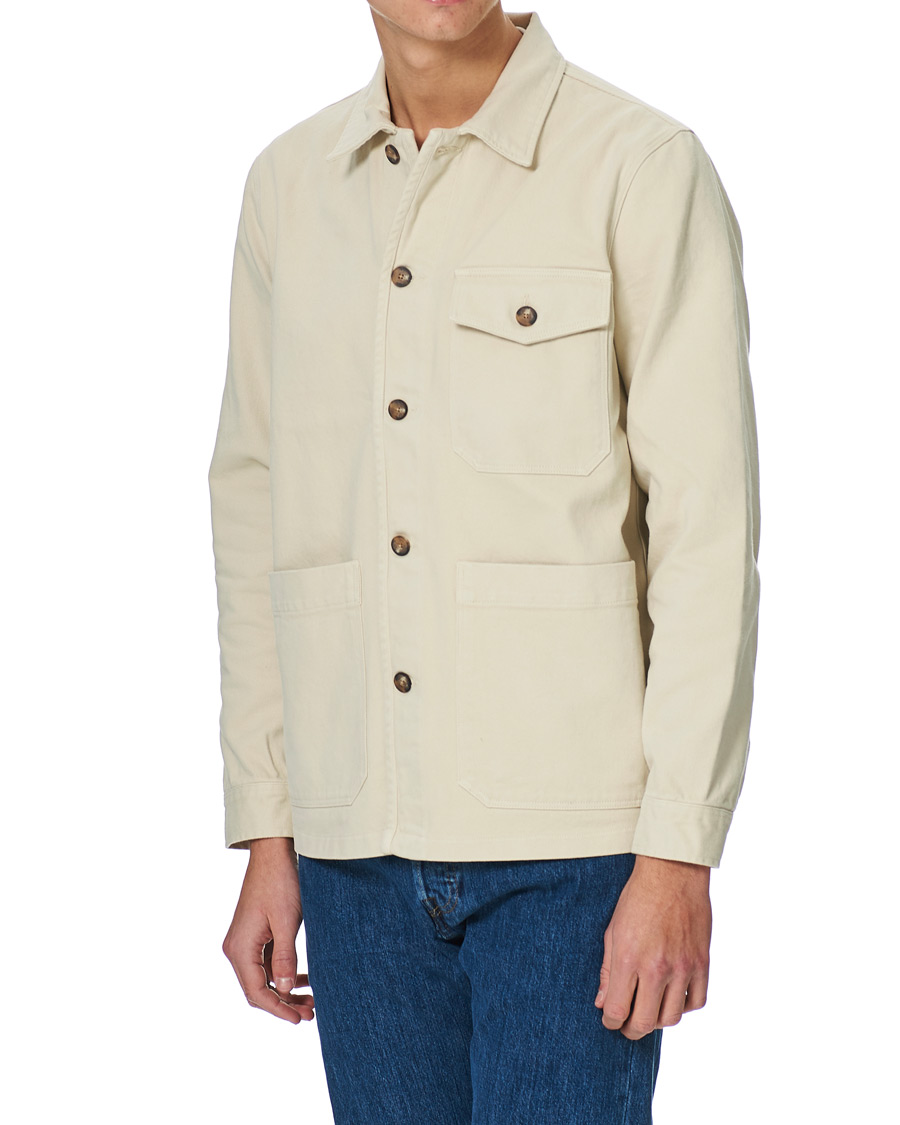 Herre | Skjorter | A Day's March | Sturdy Twill Patch Pocket Overshirt Desert