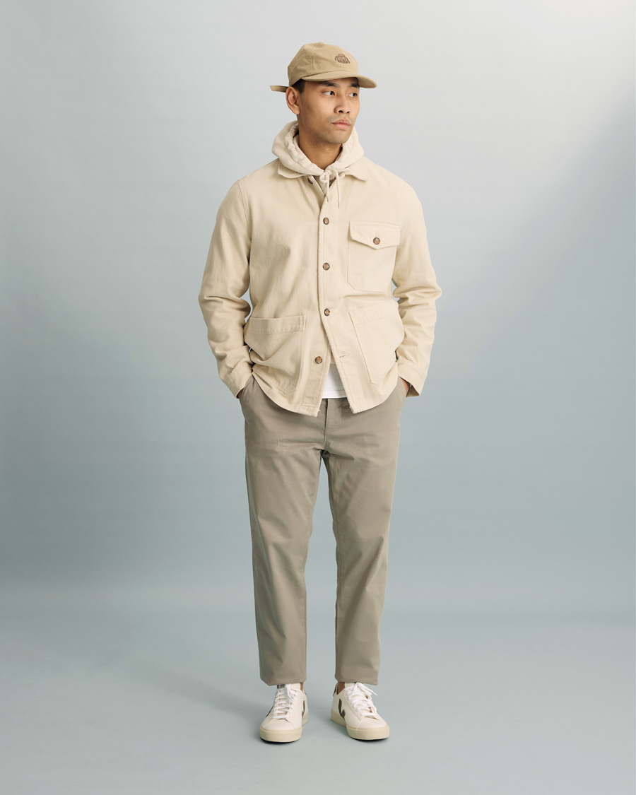 Herre | Skjorter | A Day's March | Sturdy Twill Patch Pocket Overshirt Desert