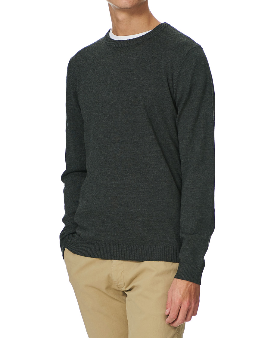 Herre | Trøjer | A Day's March | Alagón Merino Crew Moss Melange
