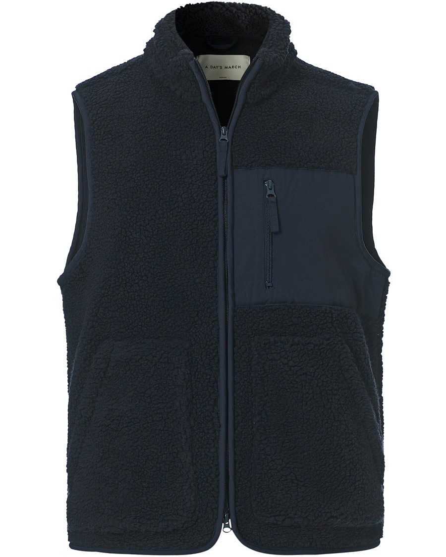Herre | Trøjer | A Day's March | Arvån Recycled Fleece Vest Navy