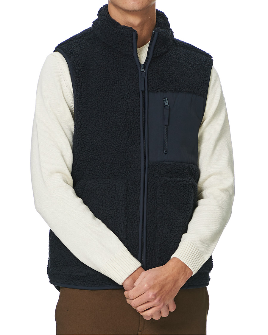Herre | Trøjer | A Day's March | Arvån Recycled Fleece Vest Navy