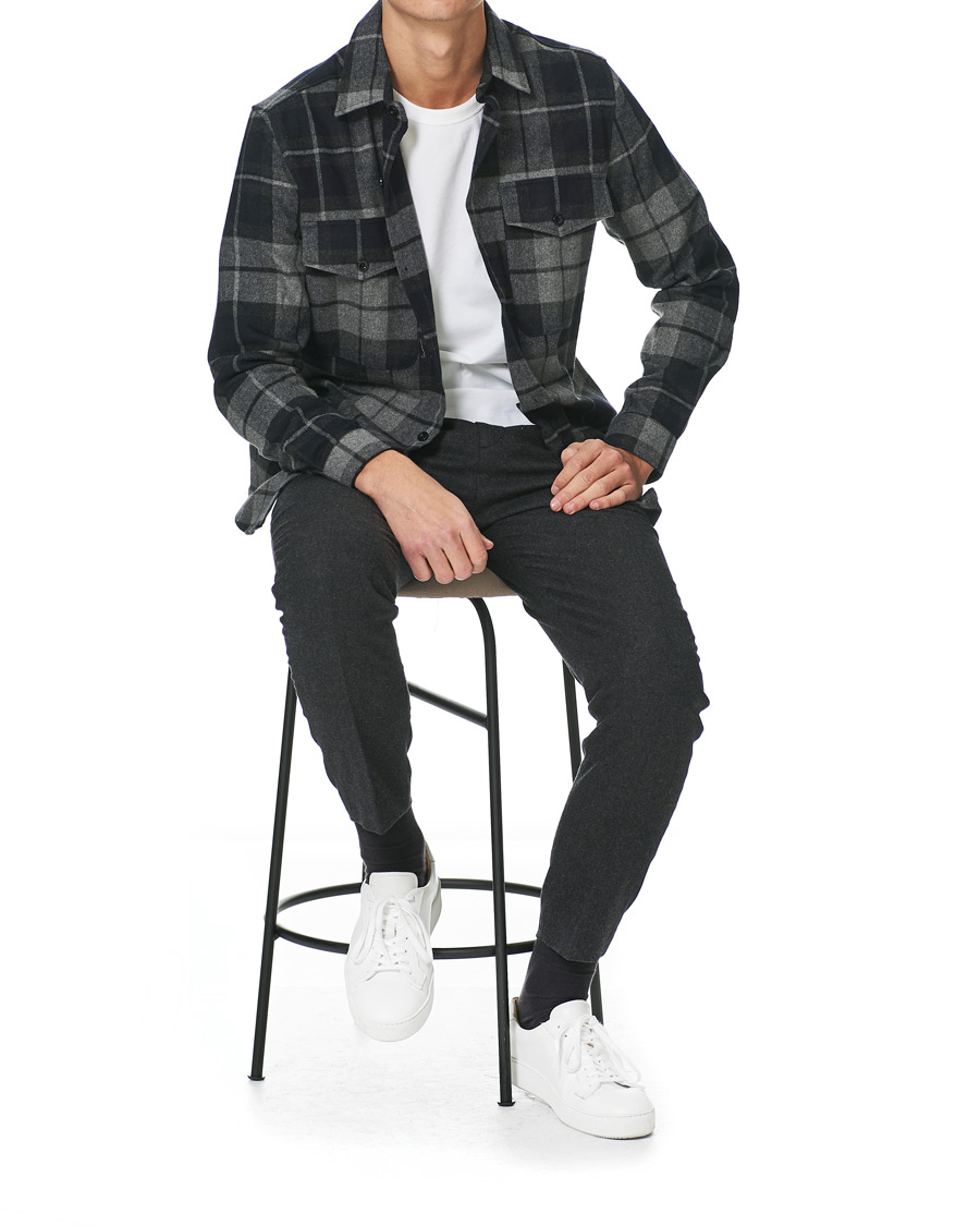 Herre | Bukser | A Day's March | Crovie Wool Trousers Grey Melange