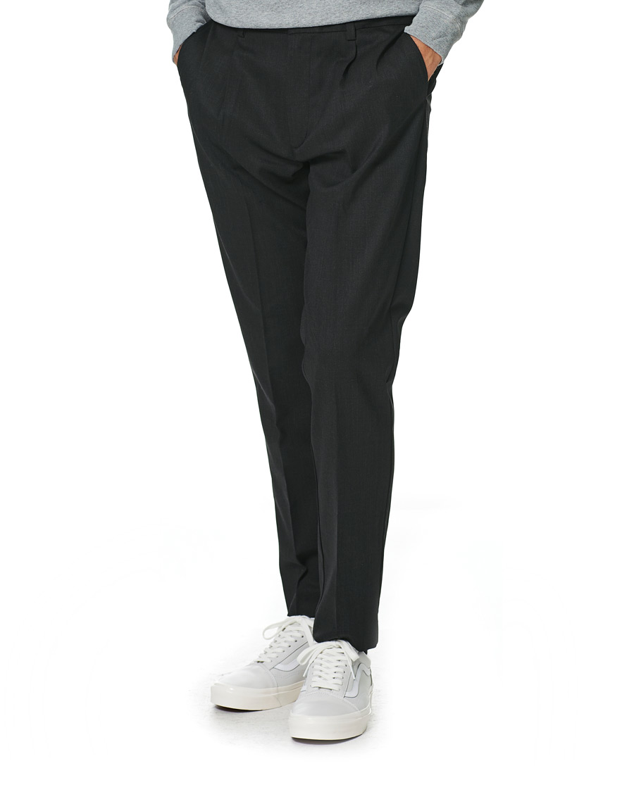 Herre | Bukser | A Day's March | Smart Trousers Wool Twill Charcoal