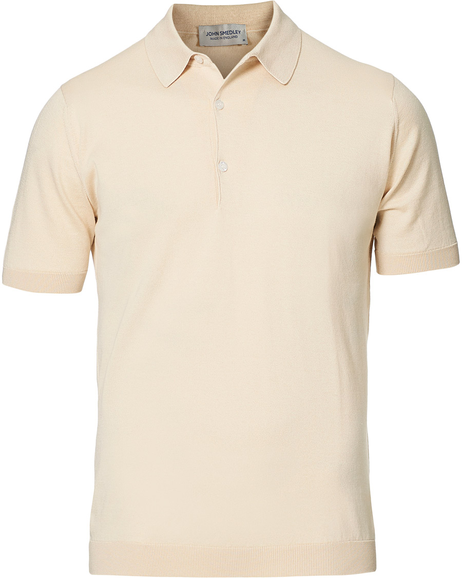 Herre | Polotrøjer | John Smedley | Adrian Slim Fit Sea Island Polo Ecru