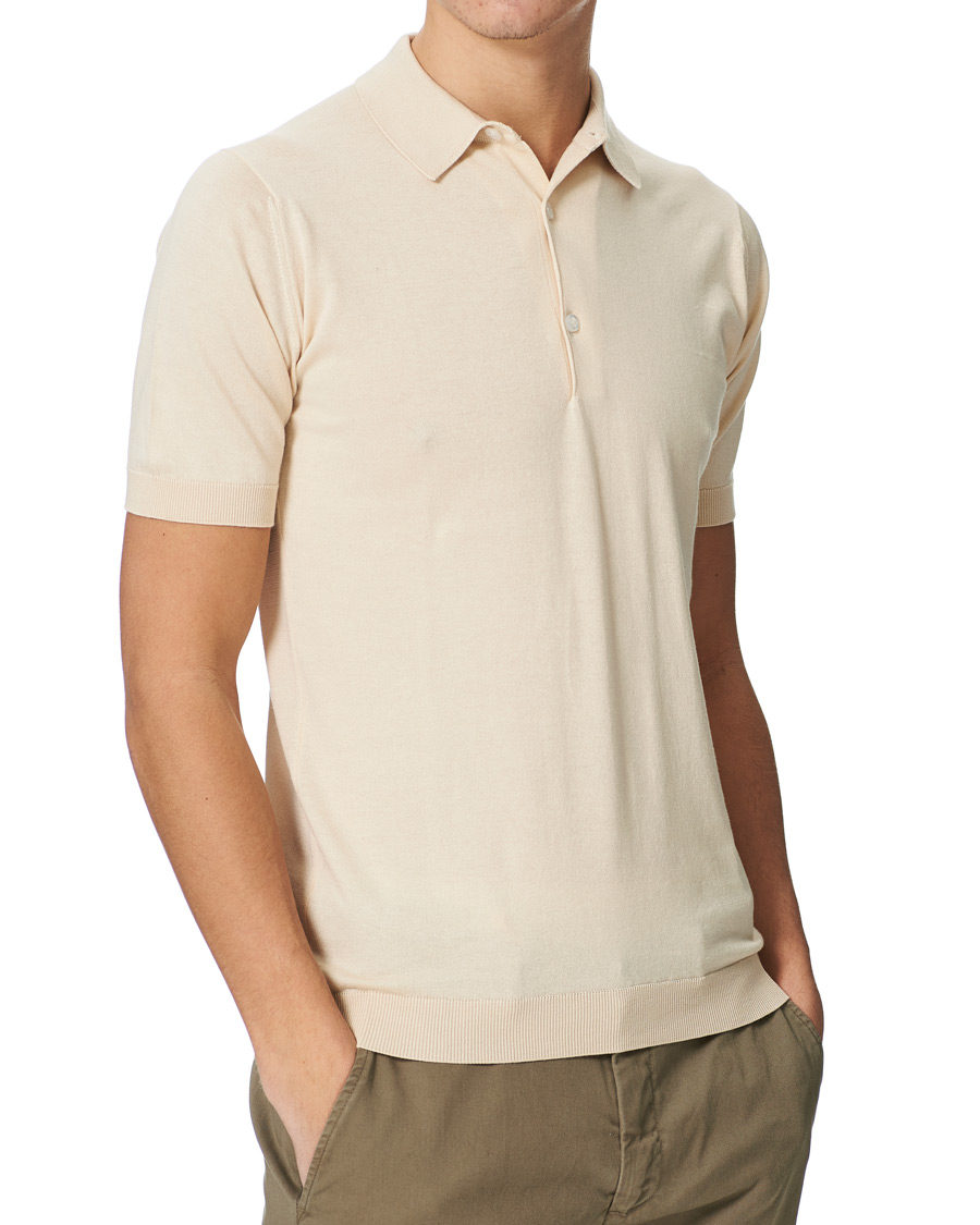 Herre | Polotrøjer | John Smedley | Adrian Slim Fit Sea Island Polo Ecru