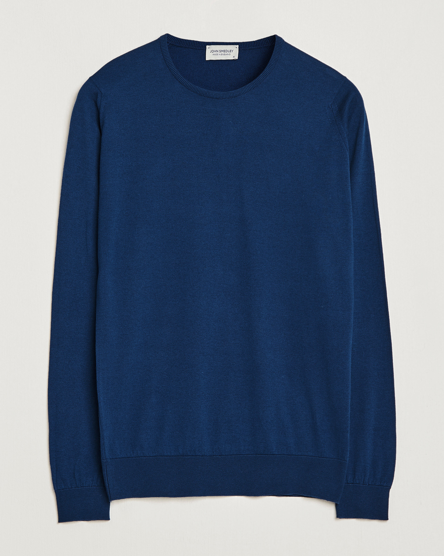 Herre | Trøjer | John Smedley | Hatfield Sea Island Crew Neck Indigo