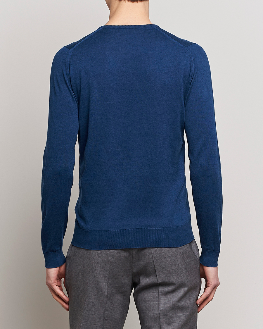 Herre | Trøjer | John Smedley | Hatfield Sea Island Crew Neck Indigo