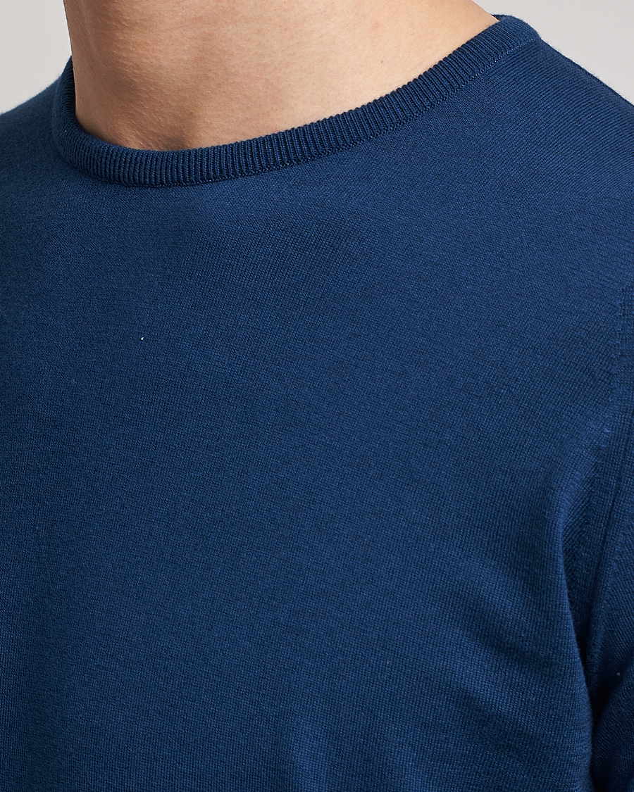 Herre | Trøjer | John Smedley | Hatfield Sea Island Crew Neck Indigo