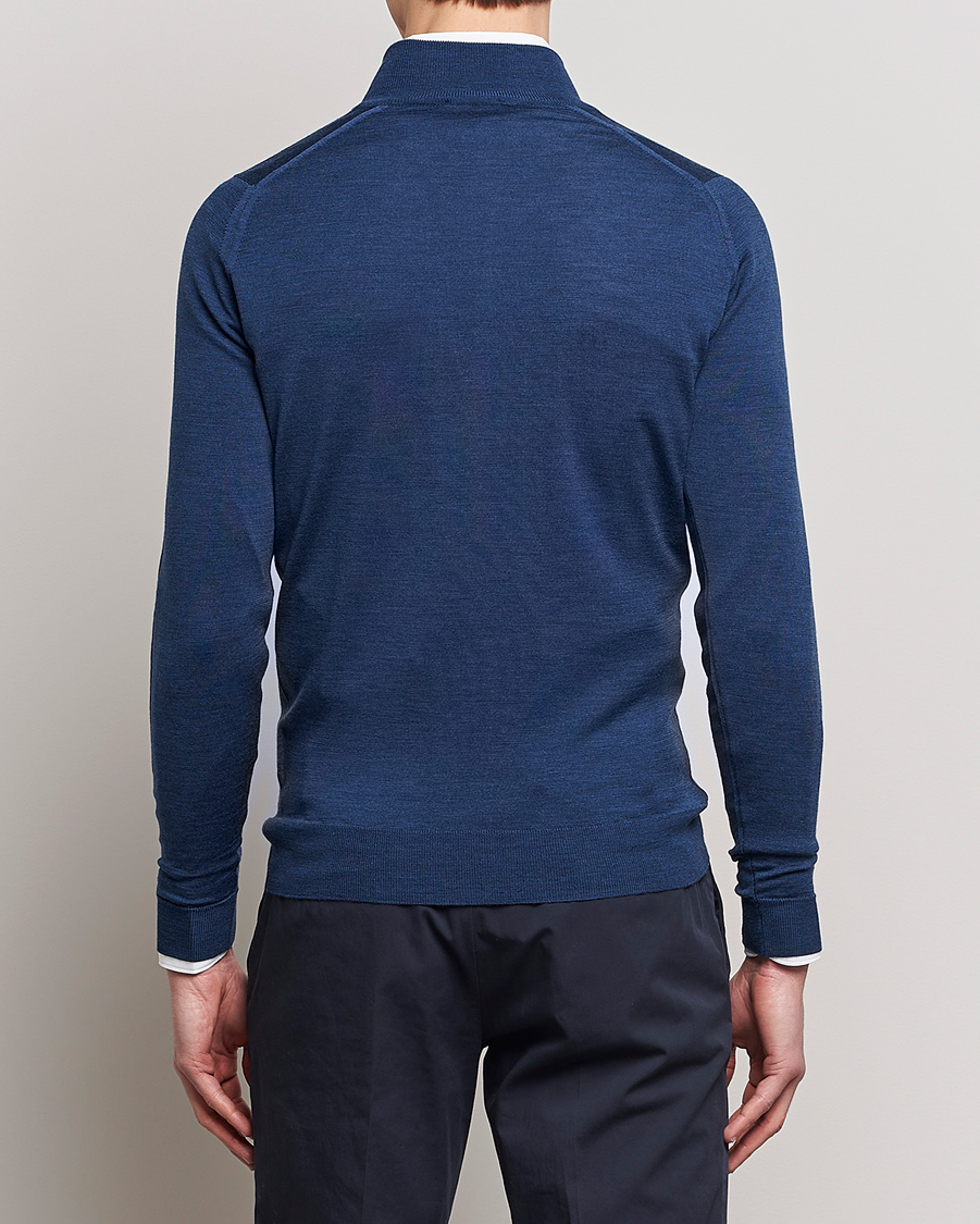 Herre | Trøjer | John Smedley | Barrow Extra Fine Merino Half Zip Indigo