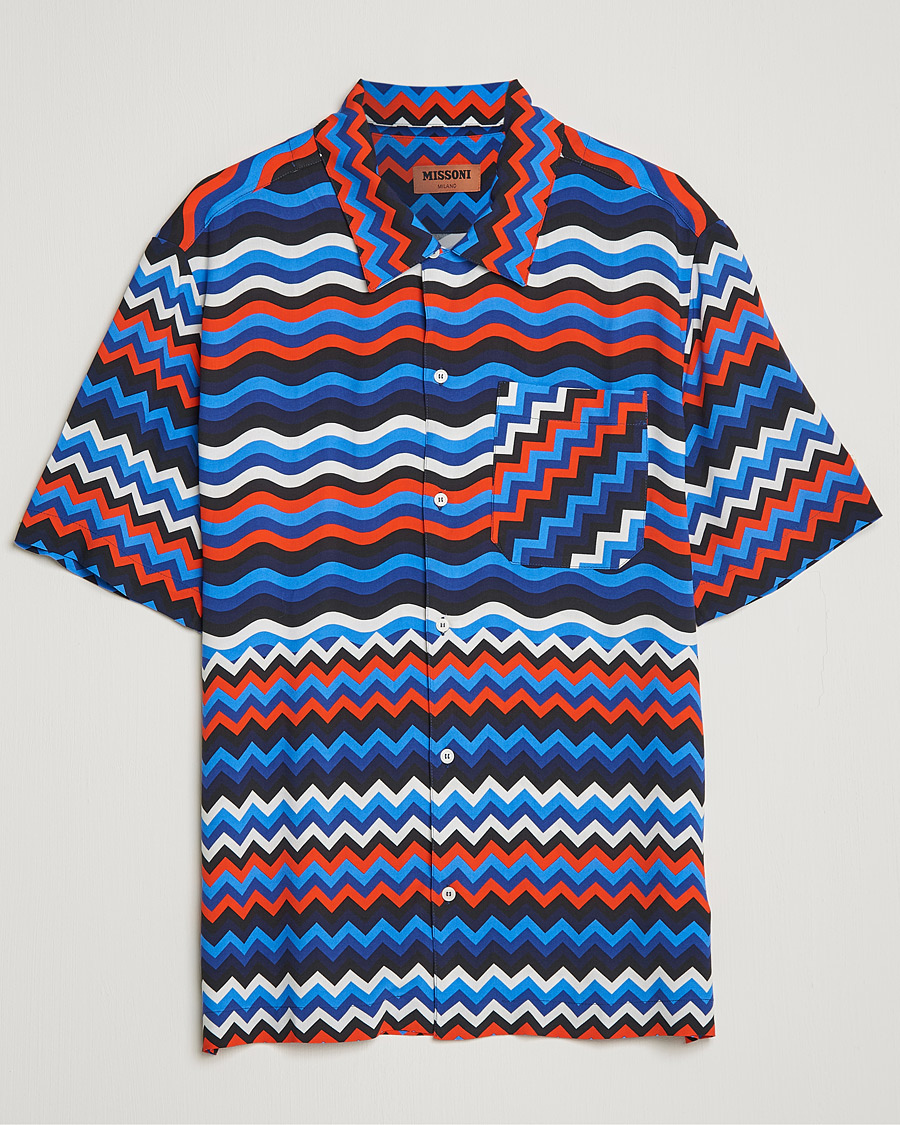 Herre | Skjorter | Missoni | Zig Zag Bowling Shirt Navy/Red