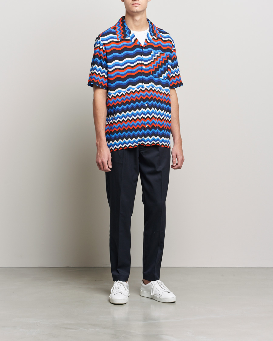Herre | Skjorter | Missoni | Zig Zag Bowling Shirt Navy/Red