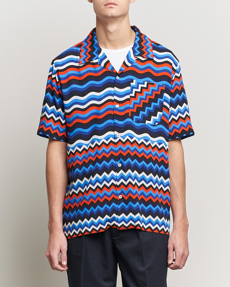 Herre | Skjorter | Missoni | Zig Zag Bowling Shirt Navy/Red